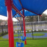 Single Post Swing Frame with Modular Built-in Shade. Single Post Swing Frame with Modular Built-in Shade