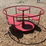 Red playground spinner