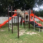 orange and tan playground slides | creativerecproducts.com