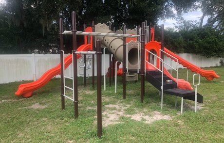 IMG_2975 orange and tan playground slides | creativerecproducts.com