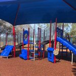 Eastwood playground blue slides | creativerecproducts.com