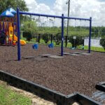 Brown rubber mulch in Orlando safe play zone