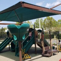 Ladybird Academy day care Universal Orlando cantilever playground shade